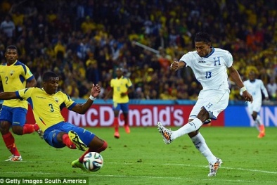 Kết quả tỉ số trận đấu Honduras – Ecuador World Cup 2014: 1-2